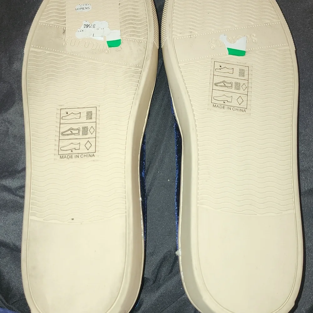 Soludos Blue Velvet Sheep Shoes Slip-on 8.5 - Picture 8 of 9